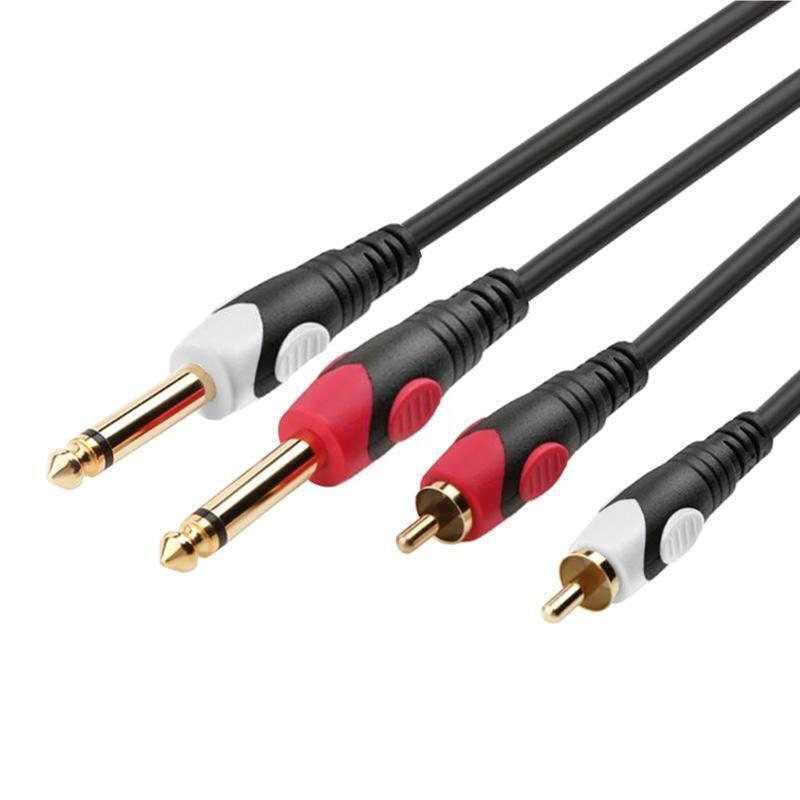 Dual 1/4 inch 6.35mm to Dual RCA Stereo Audio Interconnect Cable Patch Cable