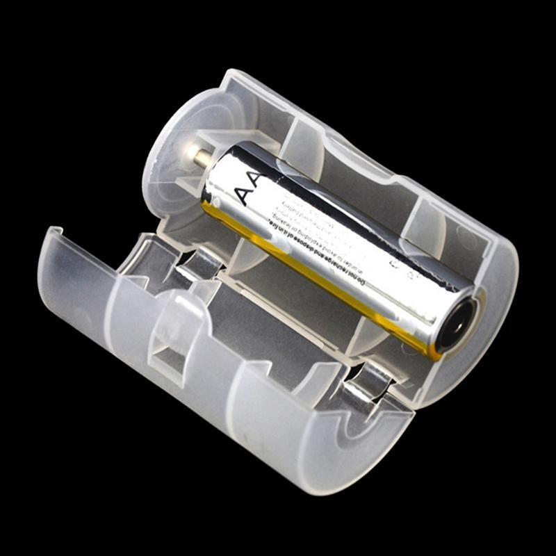 4Pcs AA To D Size Battery Adapter Converter Storage Box Case Holder Plastic