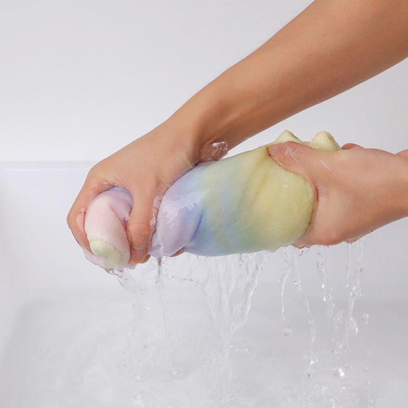Hair Drying Towel Absorbent Coral Velvet Rainbow Tie-Dye Bath Shower Hat Turban