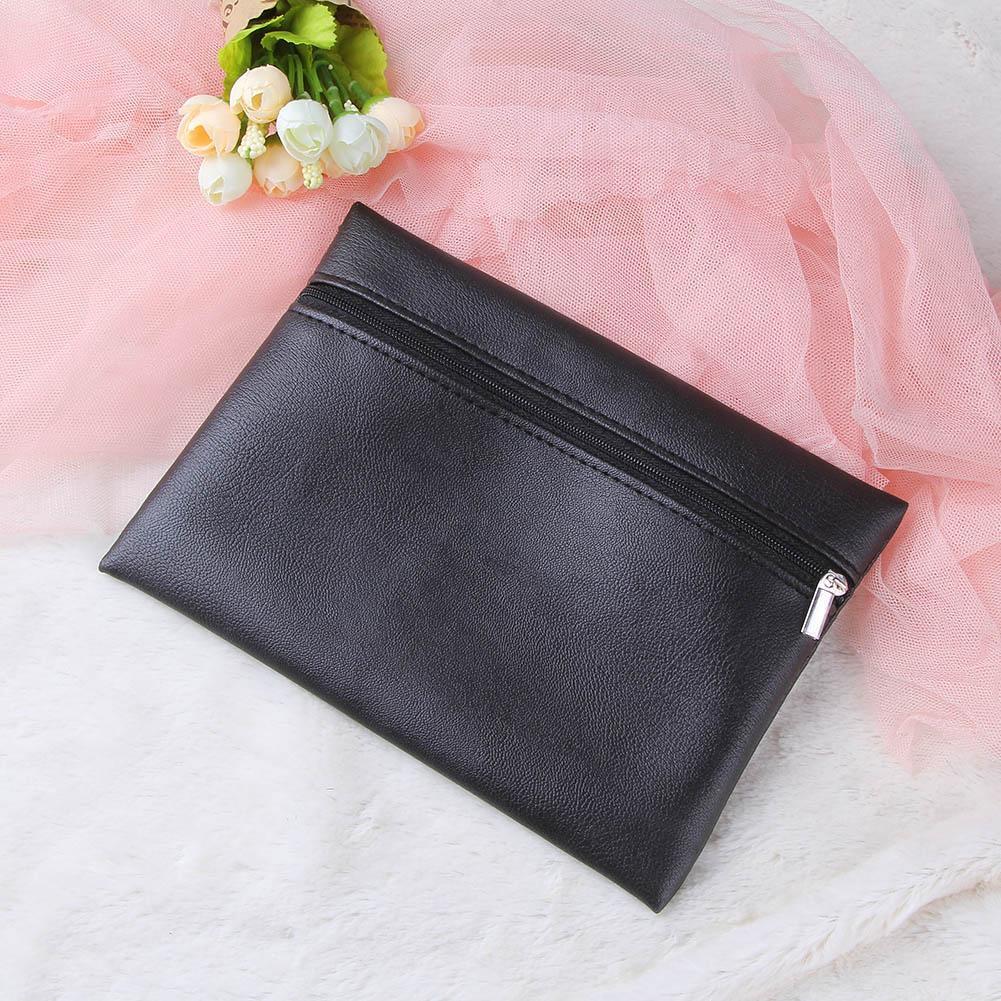 Makeup Brush Storage Bag Zipper Waterproof PVC Cosmetic Pen Travel Organize
