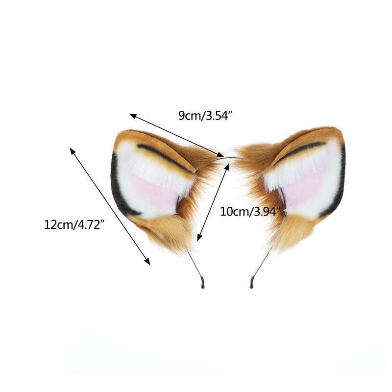 Cartoon Hair Hoop Plush Tiger Ears Headdress Headband for Street Shooting