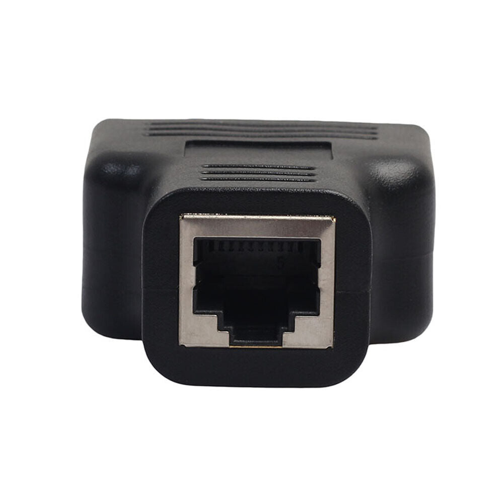 RJ45 Splitter Adapter 1 to 2 Dual Female Port CAT5/CAT 6 LAN Ethernet Sockt