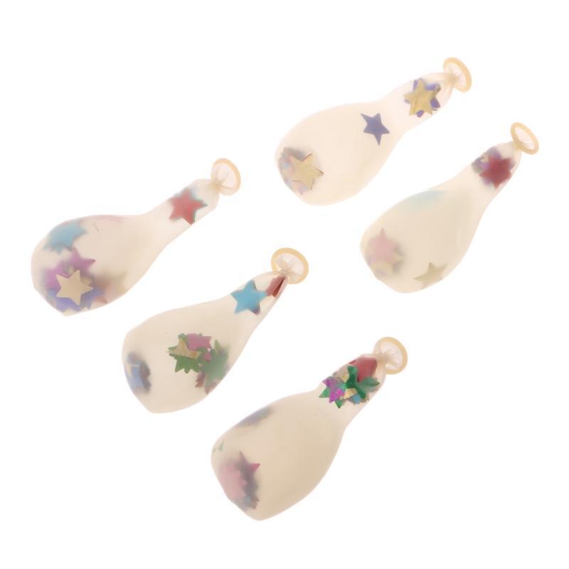5Pcs Multicolor Stars Filled Confetti Balloons 12inch Latex Party Wedding Decor