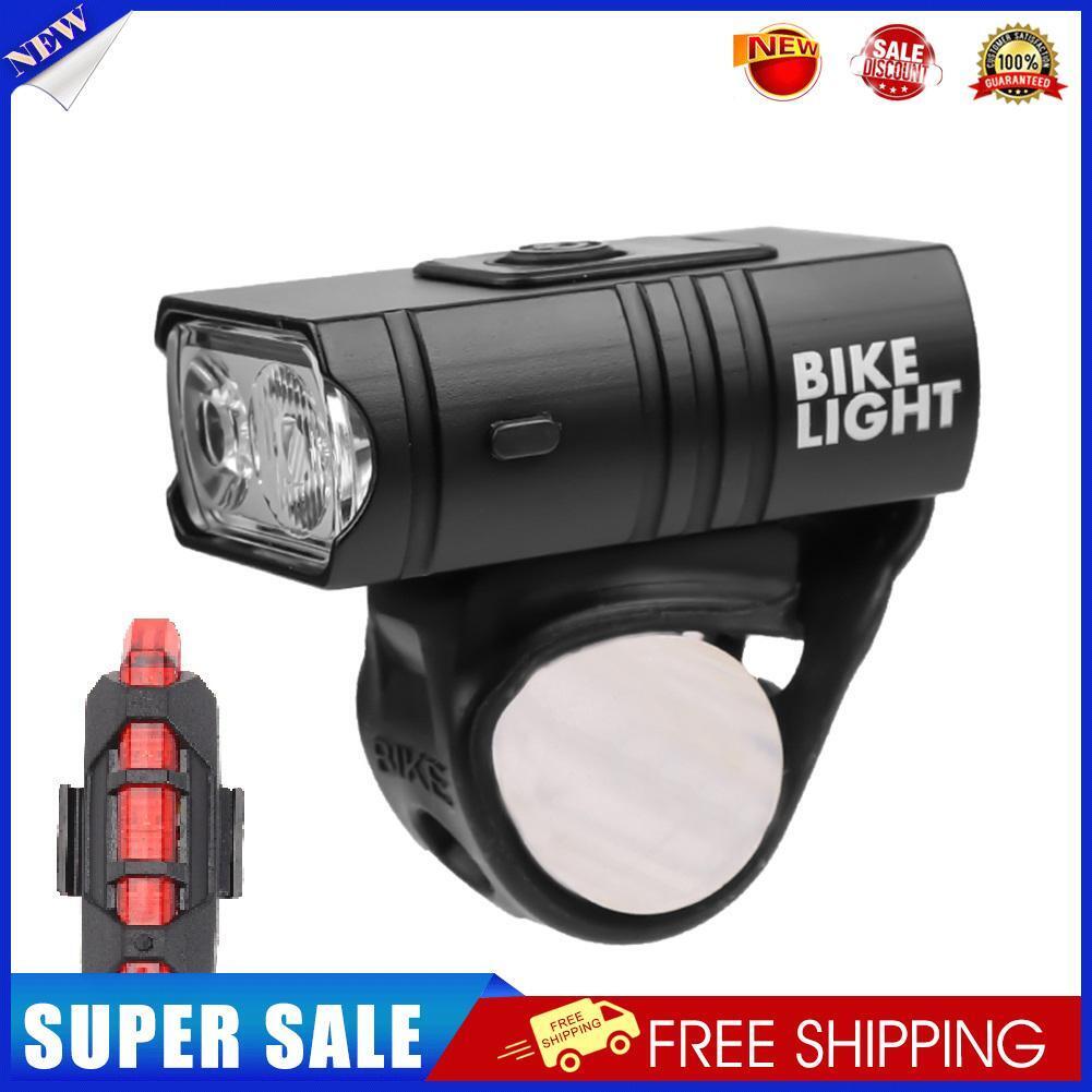 2pcs Waterproof T6 LED MTB Bike Warning Front Headlight + Rear Taillight