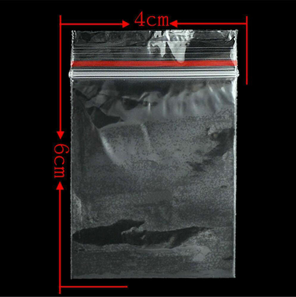 100 PCS 4 x 6cm Plastic Clear Zip Zipper Reclosable Storage Bags zhanb
