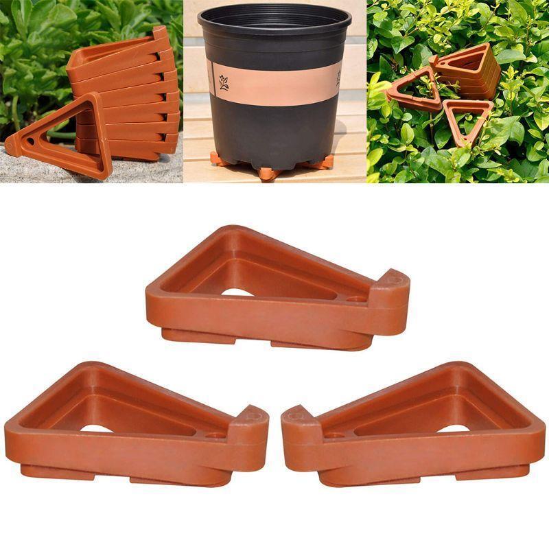 12pcs Garden Plant Flower Pot Feet Stand Invisible Risers Toes Lifters Triangle
