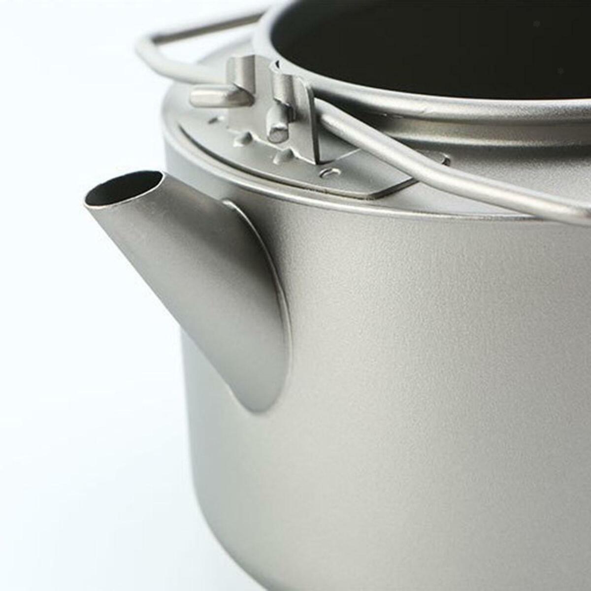 Outdoor Camping Kettle Coffee Pot Gear Hiking Tableware Ultralight 1000ml