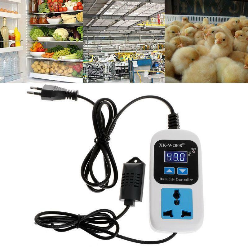 Digital Humidity Control Controller Moisture Switch Socket w/ EU Plug 110V-220V