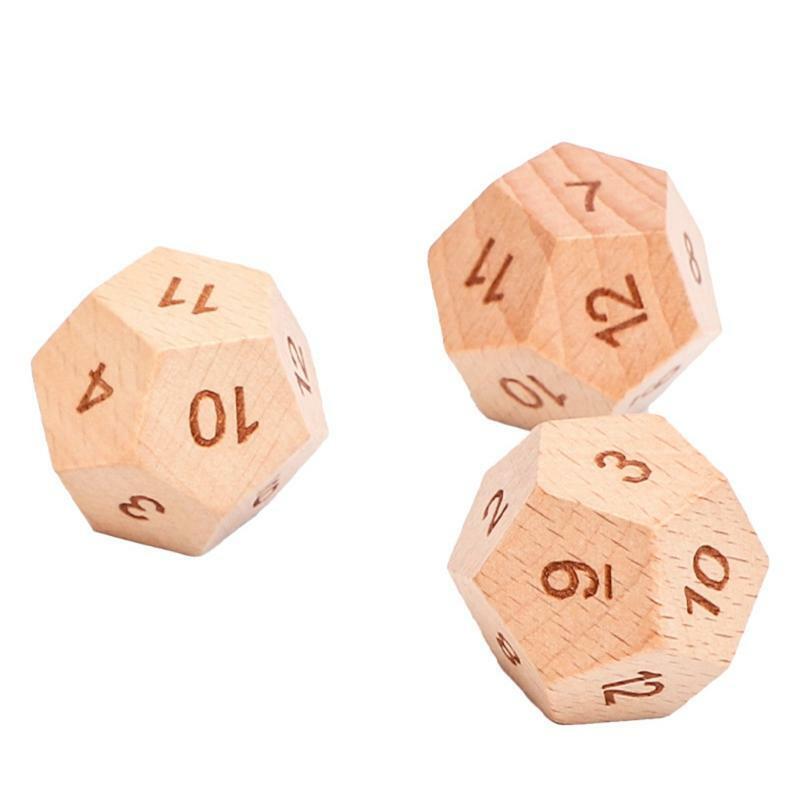 2Pcs 12 Sided Sculpture Digital Dice for Party/Family DIY Games Accessories 30mm