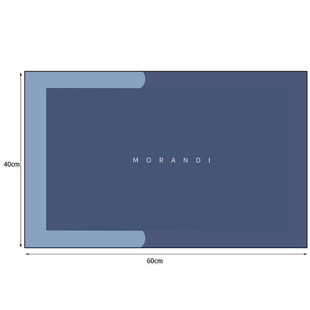 Nordic Entrance Door Mat Absorbent Floor Bathroom Carpet (Rectangle Blue)