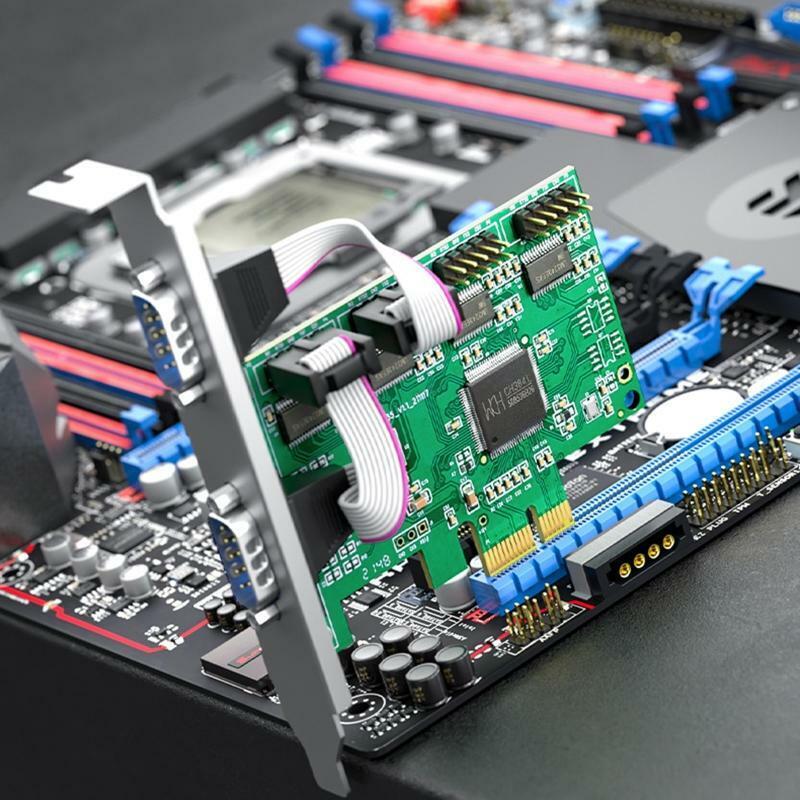 Pci-e To RS-232 Serial Port Adapter Card PCIE to Dual DB9 Expansion Converter