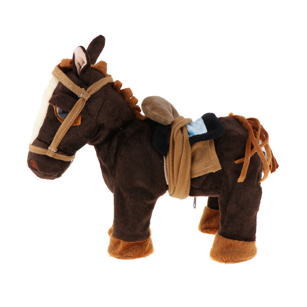 Electric  Horse Soft  with Movement Sounds  Gift (Brown)