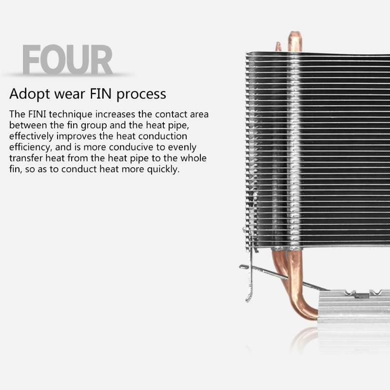 CPU Radiator Mute Double Heat Pipe intel/amd Multi-platform Computer Chassis Fan