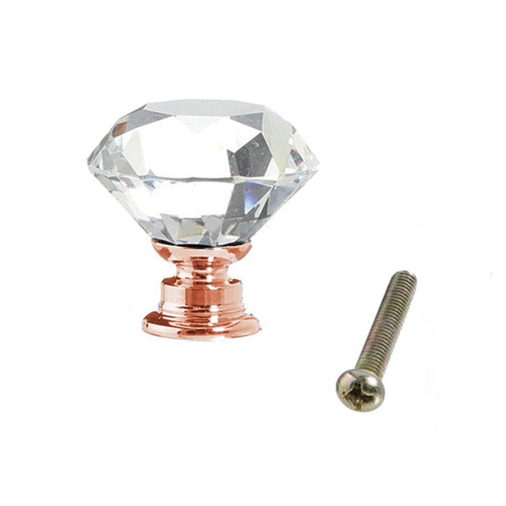 Drawer Door Knobs Crystal Glass Knobs Cupboard Pulls Diamond Shape Pull Handle