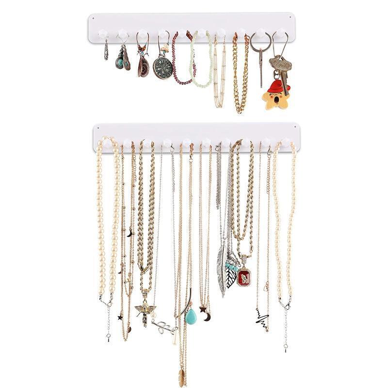 Adhesive Jewelry Storage Rack Sticky Jewelry Organizer Holder Rack Set