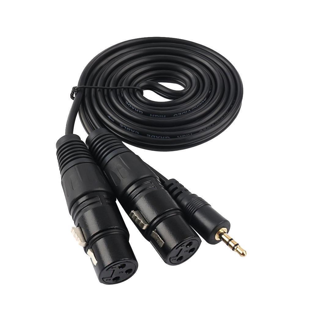3.5mm (Mini) 1/8" TRS Stereo  to 2 Dual XLR  Adapter Cable Cord