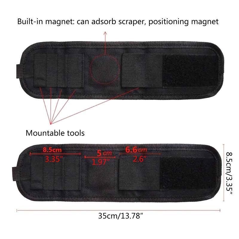 Magnetic Wristband Men & Women's Tool Bracelet for Screws Nails & Drilling