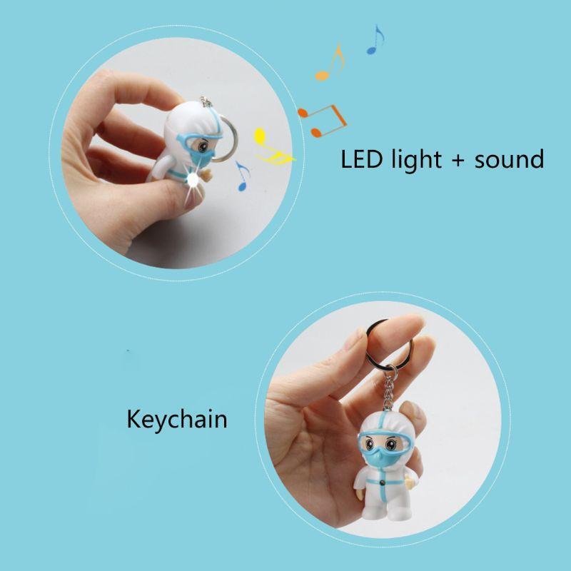 LED Pendant Jewelry Key Chain Pendant Decorations Luminous Cartoon Nurse Keyring