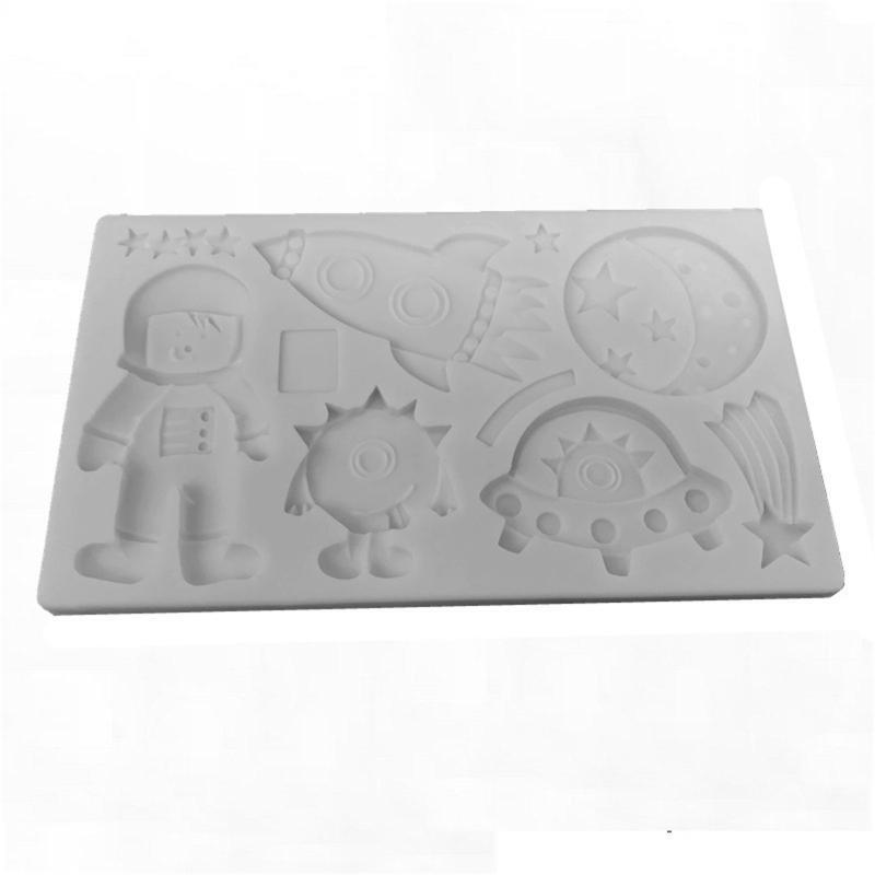 Silicone Mold for Baking Rocket Alien Chocolate Making Mould for Birthday Decor