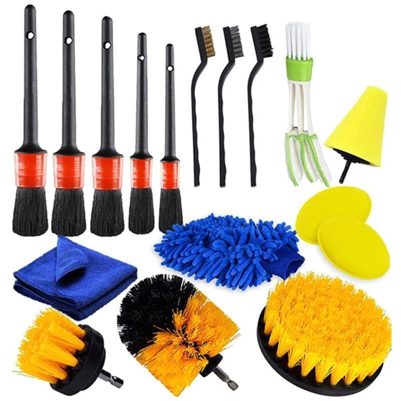 Car Cleaning Tool Brush Set Auto Detailing Automatic Detail Drill Wash Polishing