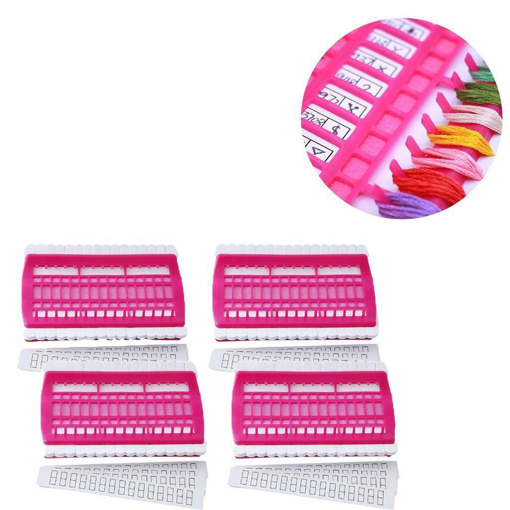 4 Pieces Floss Organizer Embroidery Tool PU Sewing Needle Holder ( Red)