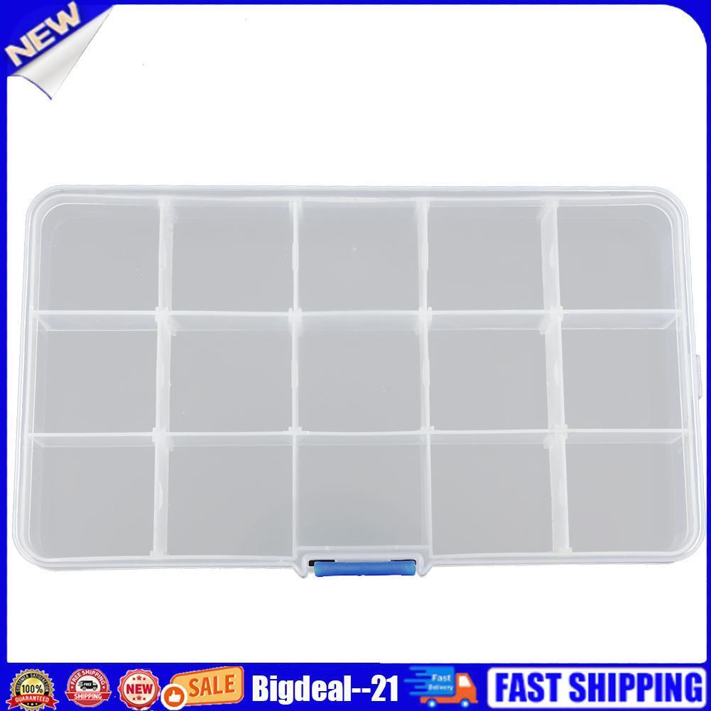 15 Slots Transparent Plastic Fishing Lure Box Fishing Tackle Storage Box