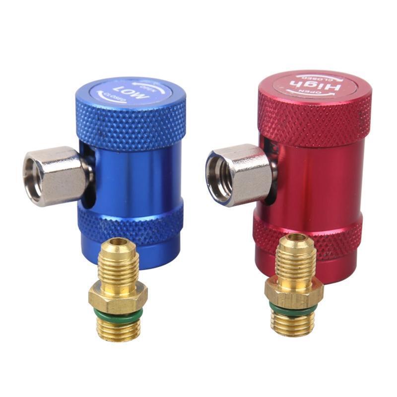 R134A Quick Coupler Adjustable Adapter for AC Refrigerant Manifold Gauge Fitting