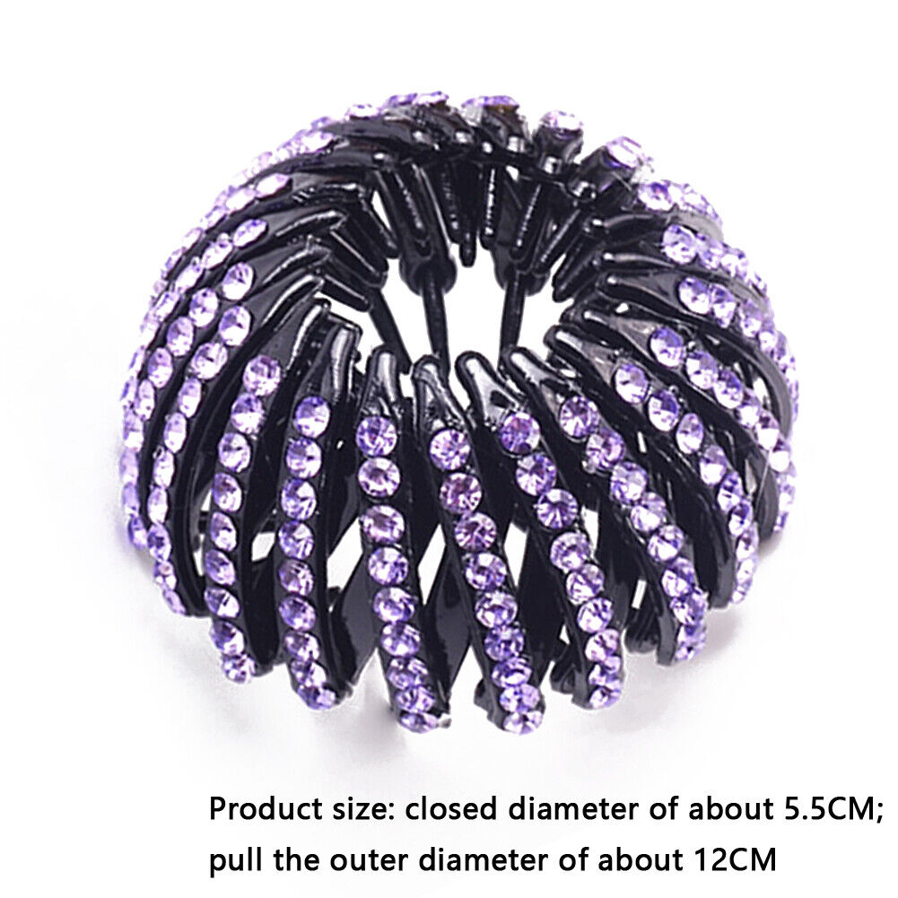 Plastic Diamond Bird Nest Hair Claw Bun Buckle Expanding Hair Clip (7)