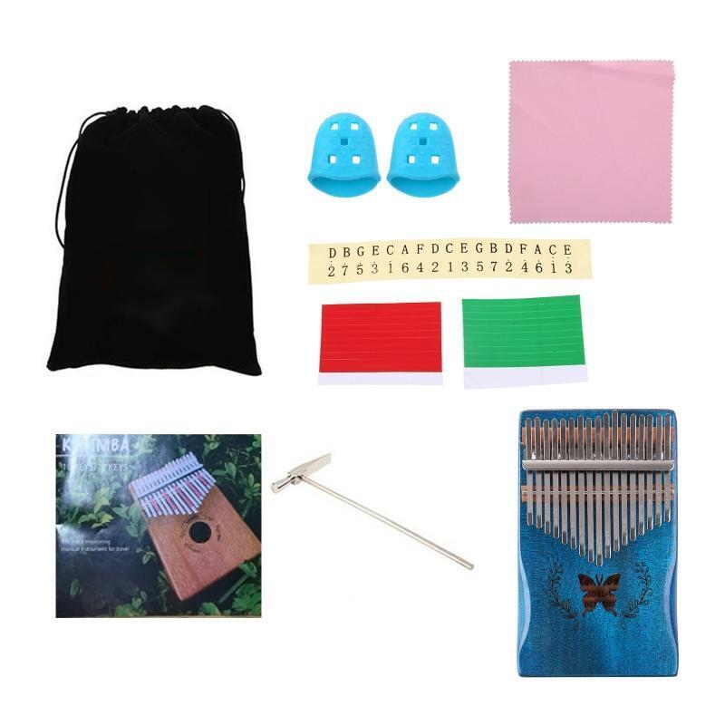 17 Keys Thumb Piano Include Tuning Hammer and Study Instruction