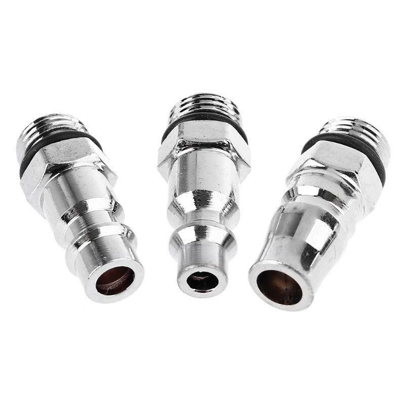 3 Pieces/Set 1/4 NPT US JP EU Type Quick Coupler Air Hose Connector Fitting Tool