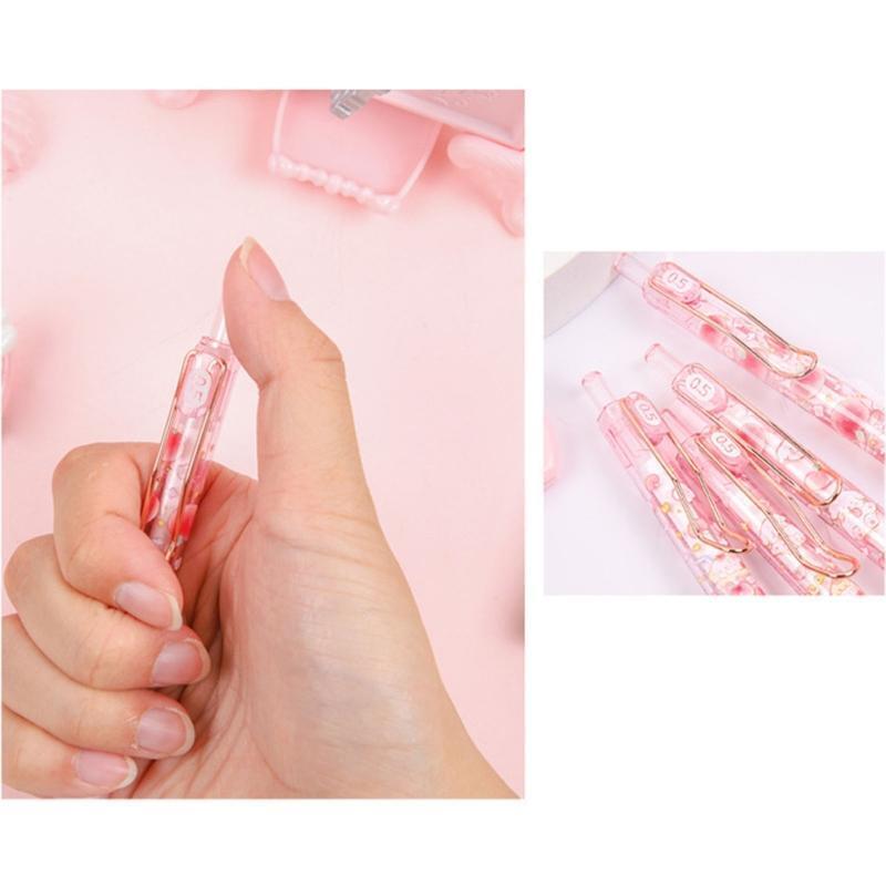 6PCS 0.5mm Retractable Gel Pen 0.5mm Fine Point Flexible Pocket Clip for Writing