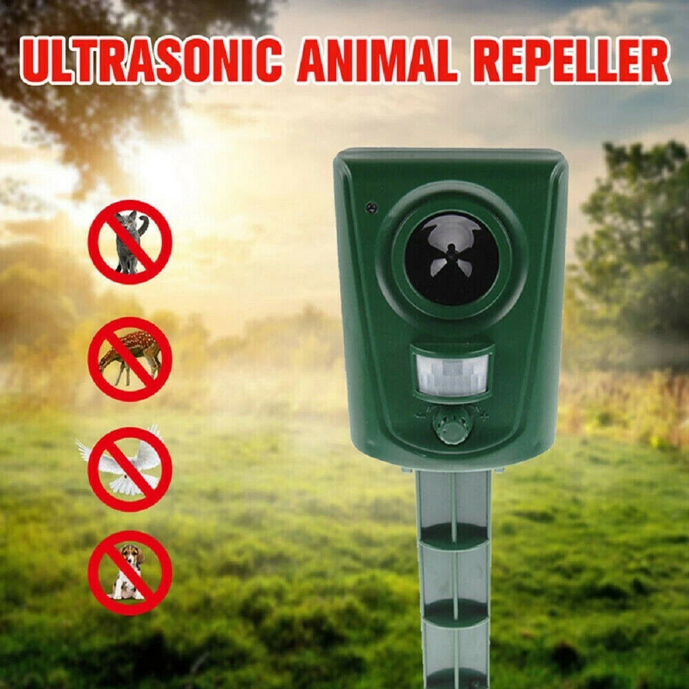Dog Deterrent Ultrasonic Animal Repeller Bird Fox Scarer Outdoor Pest Repellent
