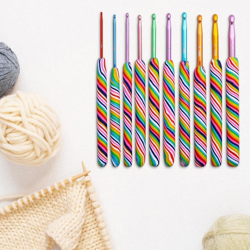 10pcs Colorful Crochet Hooks Set Crochet Needles Weaving Sewing Knitting Tools