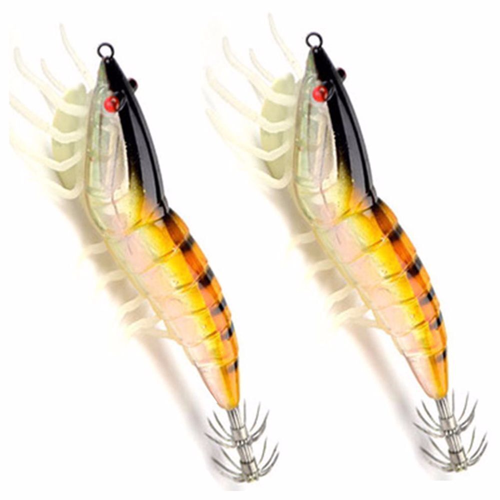 Soft foot Lead Sinker Wood Shrimp Lures Octopus Bait Fishing Tackle Squid Hook