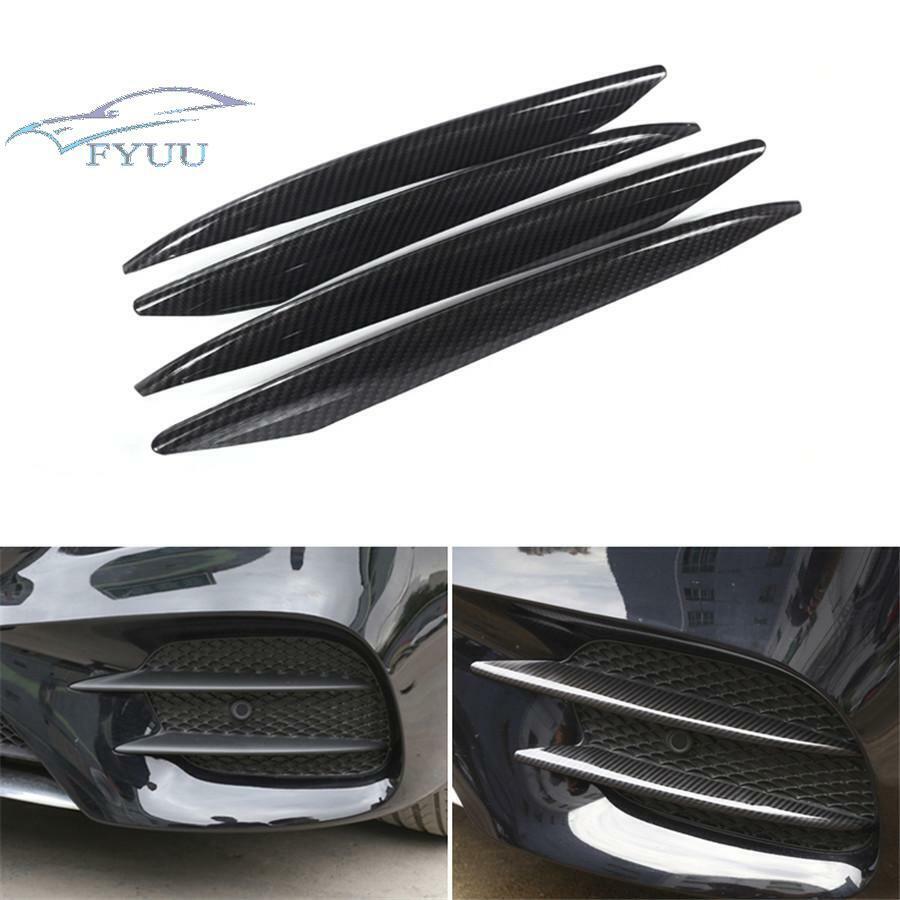 4PCS Carbon Fiber Style Front Fog Light Lamp Cover Trim Slat For Benz W213 16-20