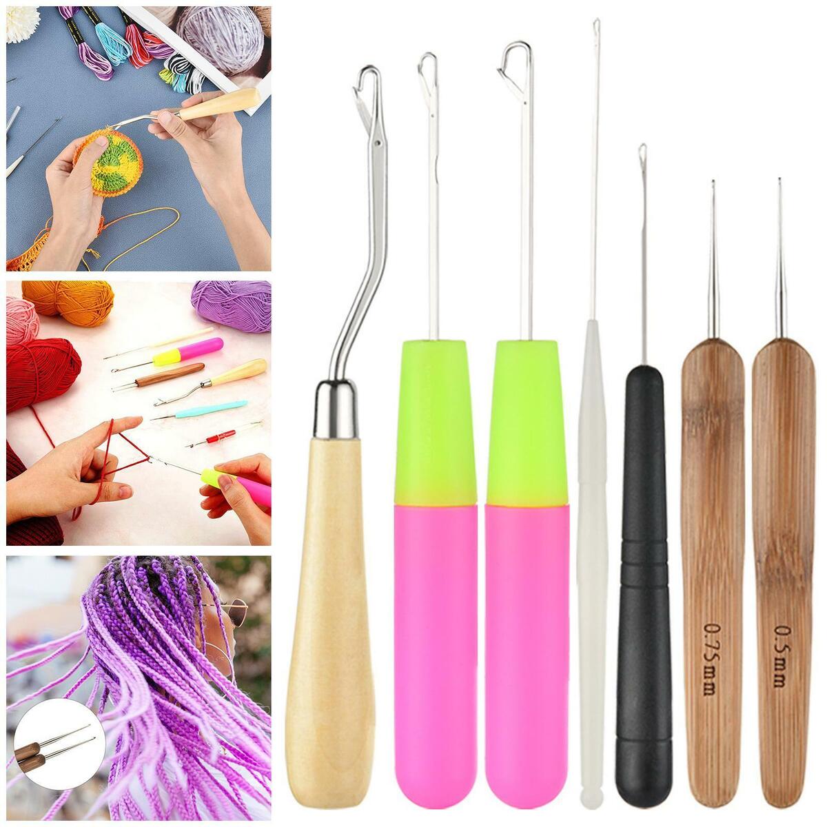 7-Piece Set Dreadlocks Crochet Hooks  Weaving Needle Tool for Braid