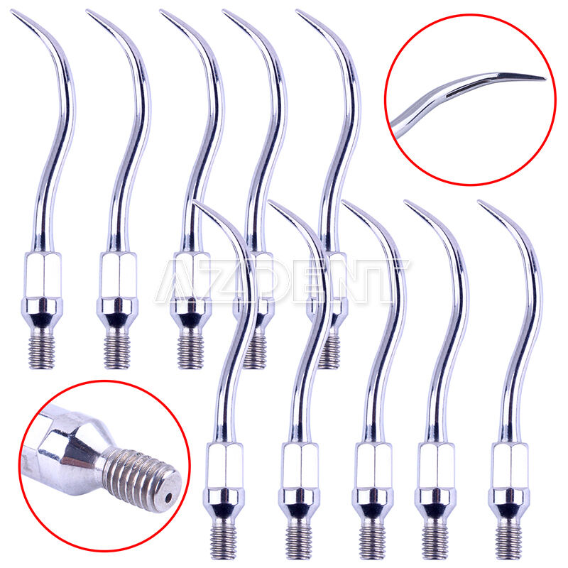 10PCS Ultrasonic Scaler Spiral Scaling Bur Tips GK1 Dental For Fit Handpiece US