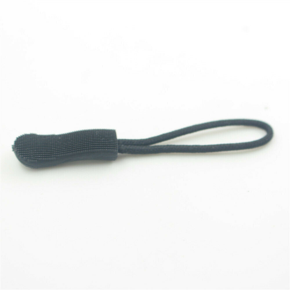 10pcs Zipper Pulls Replacement Zip Cord Puller Slider for Clothes Bags Black