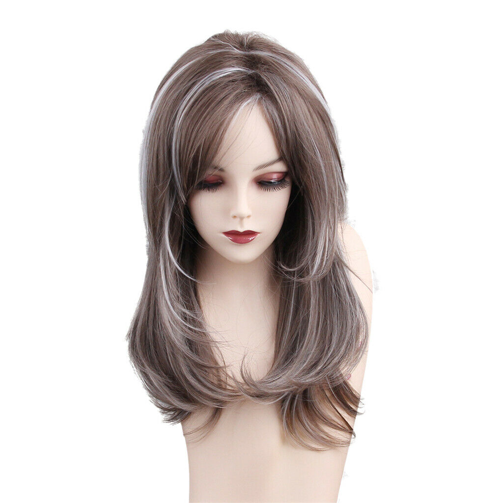 Long Synthetic Hair Wigs Ombre Blend Hairpieces Curly Wavy Heat Resistant