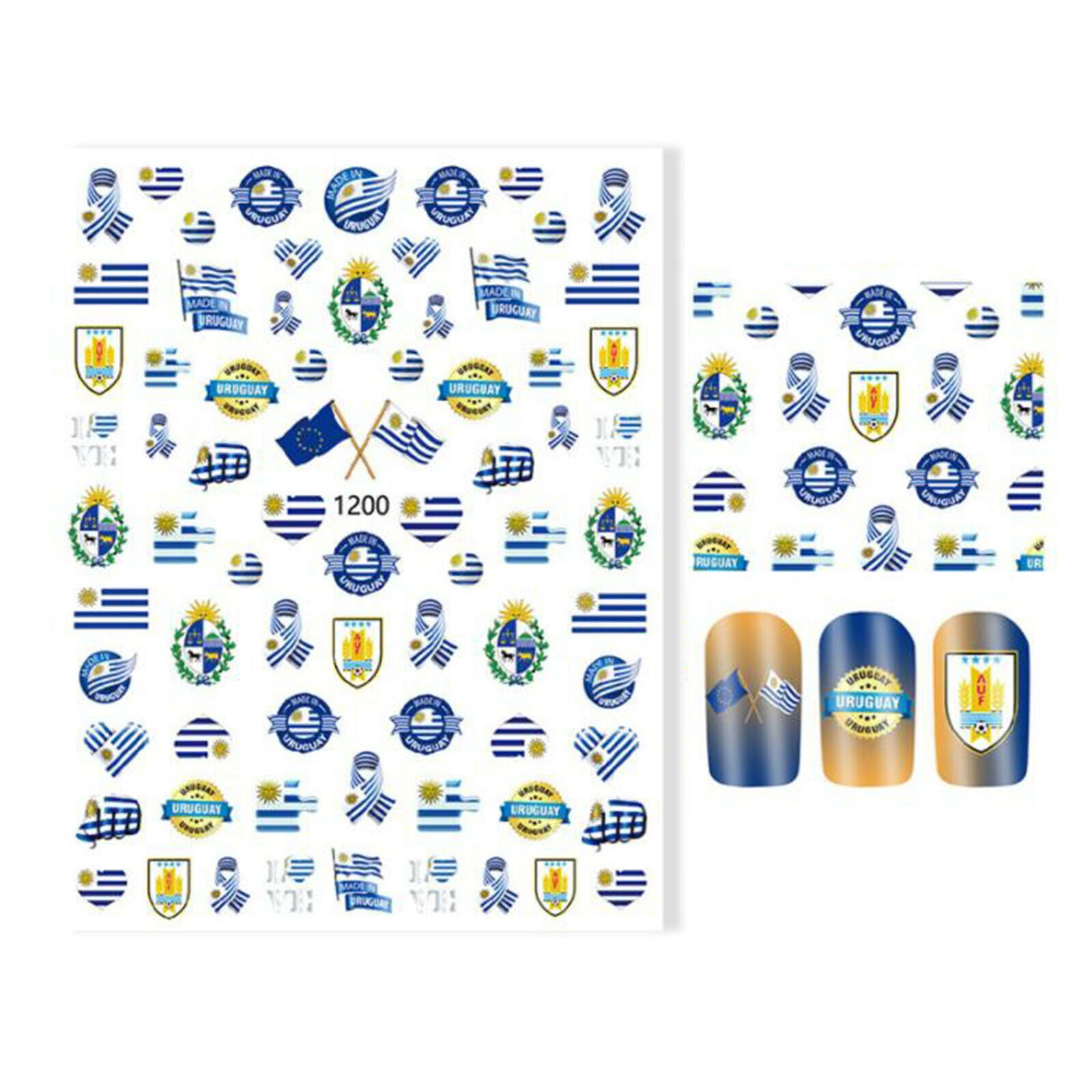 Football Elements Designs Pattern Nail Art Stickers Nails Decals Sheet Decor