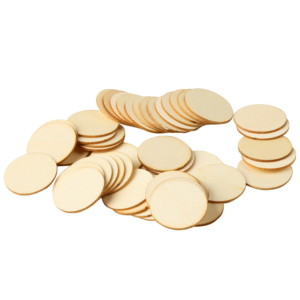 50 Pieces Mini Round Unfinished Wood Embellishments For Art DIY Crafts Great for
