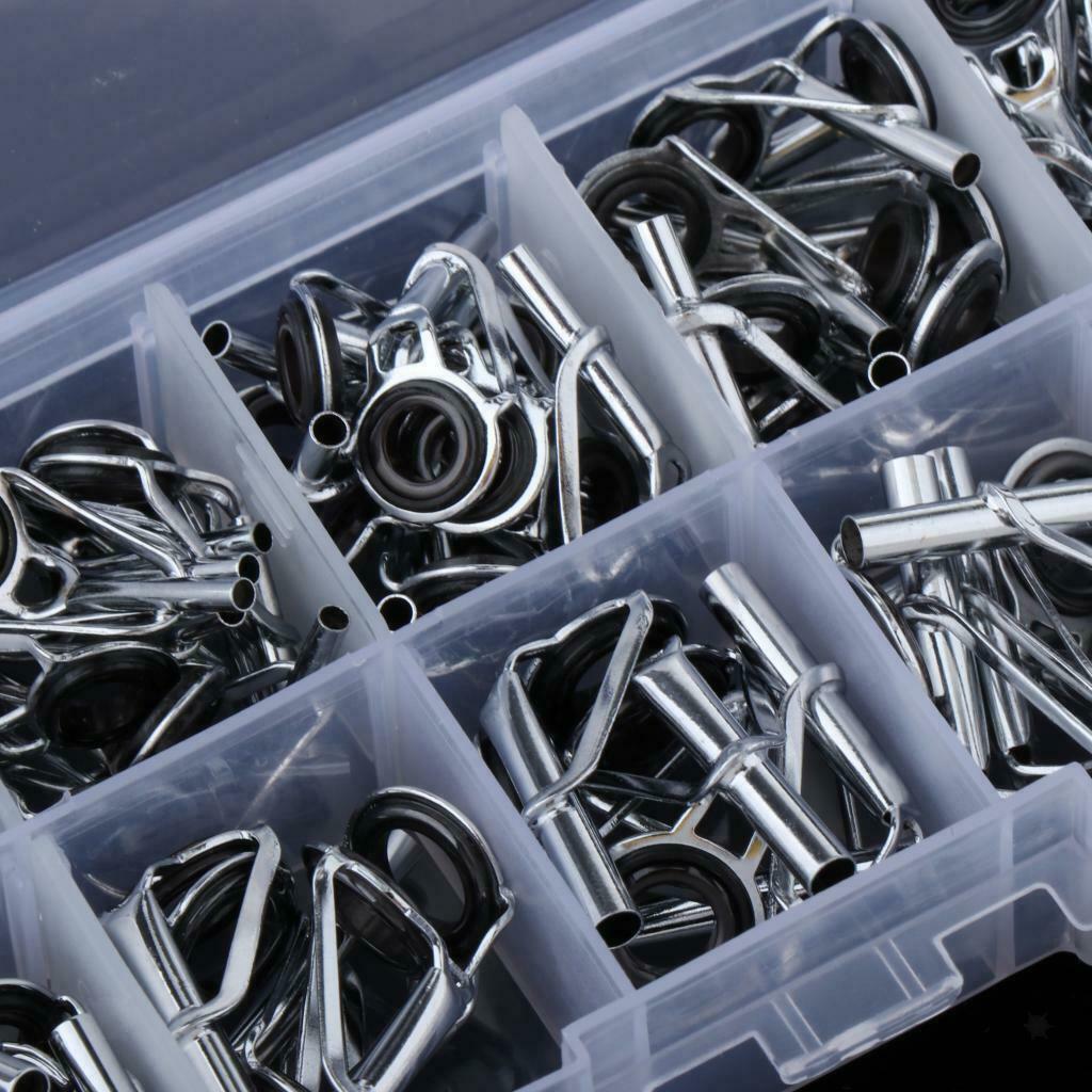 Stainless Steel  Rod Guides Tip Ceramic Guides with Eyelets, Fishing Rod