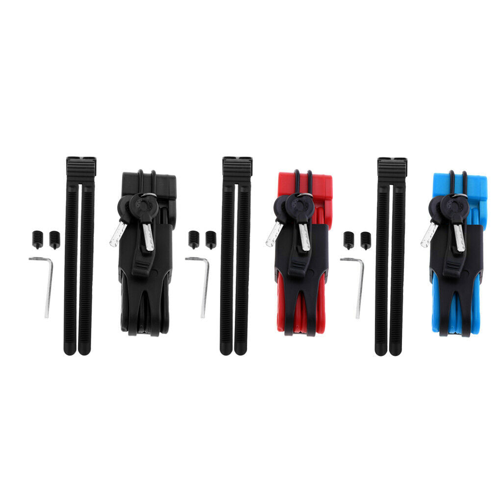 Safety Bike Bicycle Foldable Lock   Anti-theft Chain Link Locks Blue