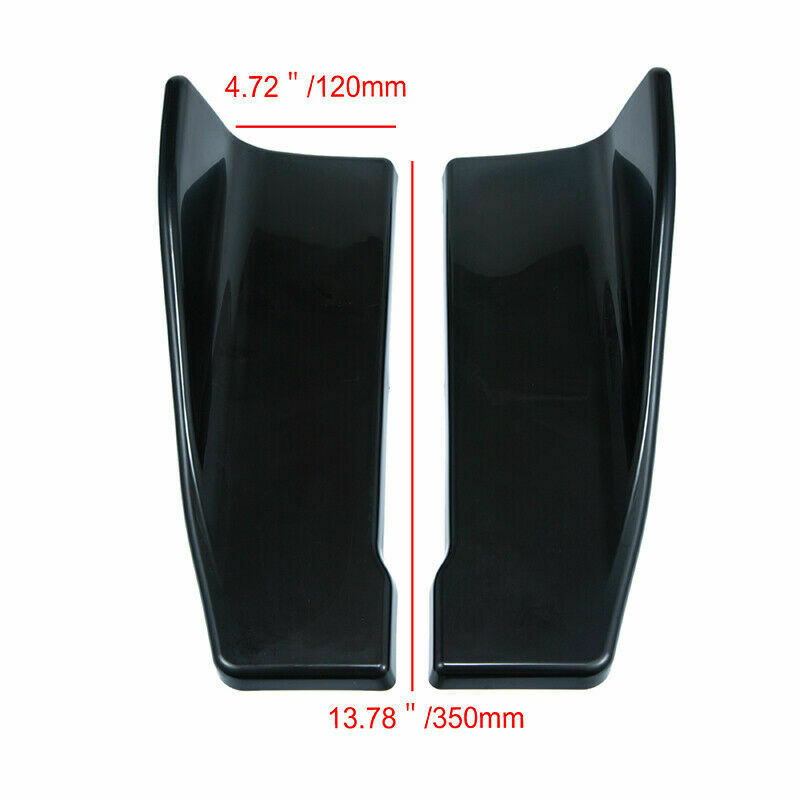 2pcs Black Car Universal Rear Bumper Fin Canard Splitter Diffuser Spoiler Lip