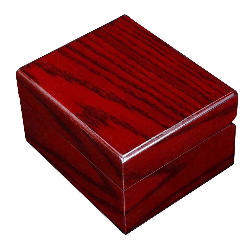Watch Case Wine Red Wooden Handmade Portable 1 Slot Travel for Men Women