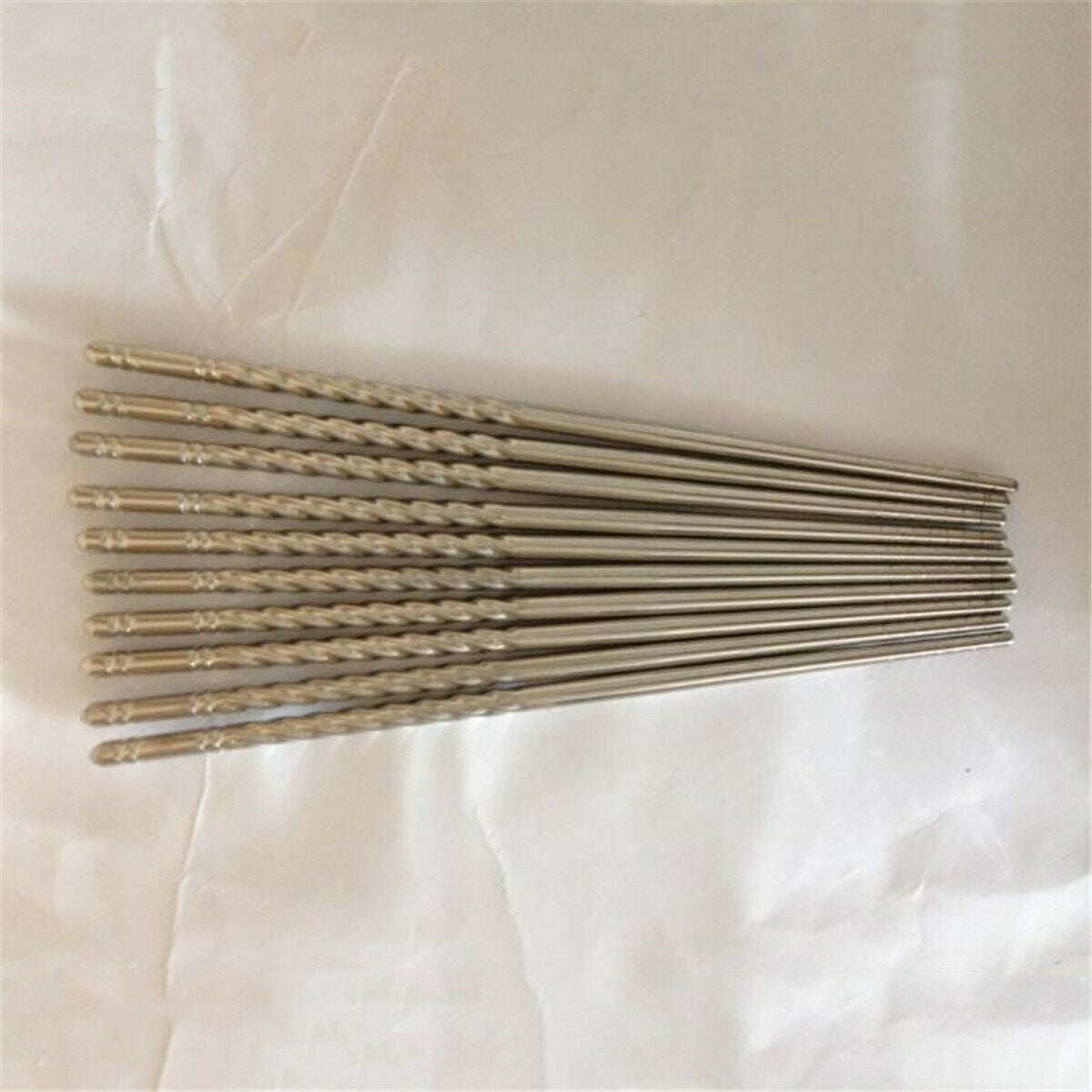 5Pairs Stainless Steel Twist Chopsticks Reusable Korean Chinese Chop Sticks Gift