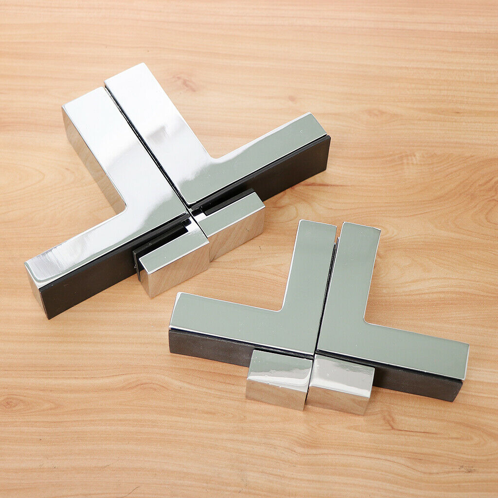 2 pcs. Glass shelf brackets for wall mounting glass clip clamp L