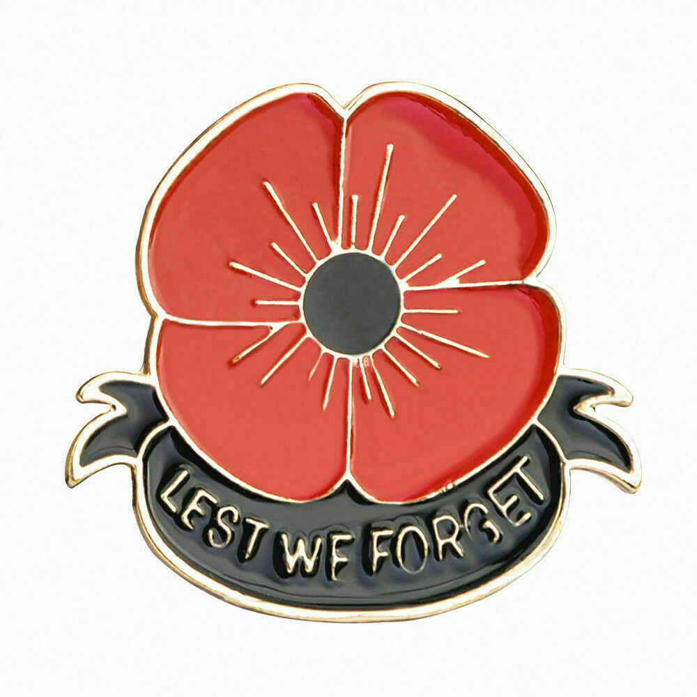 HOT Red Poppy Flower Enamel Remembrance Brooch Lapel Pin Broach Badge Banquet_AU