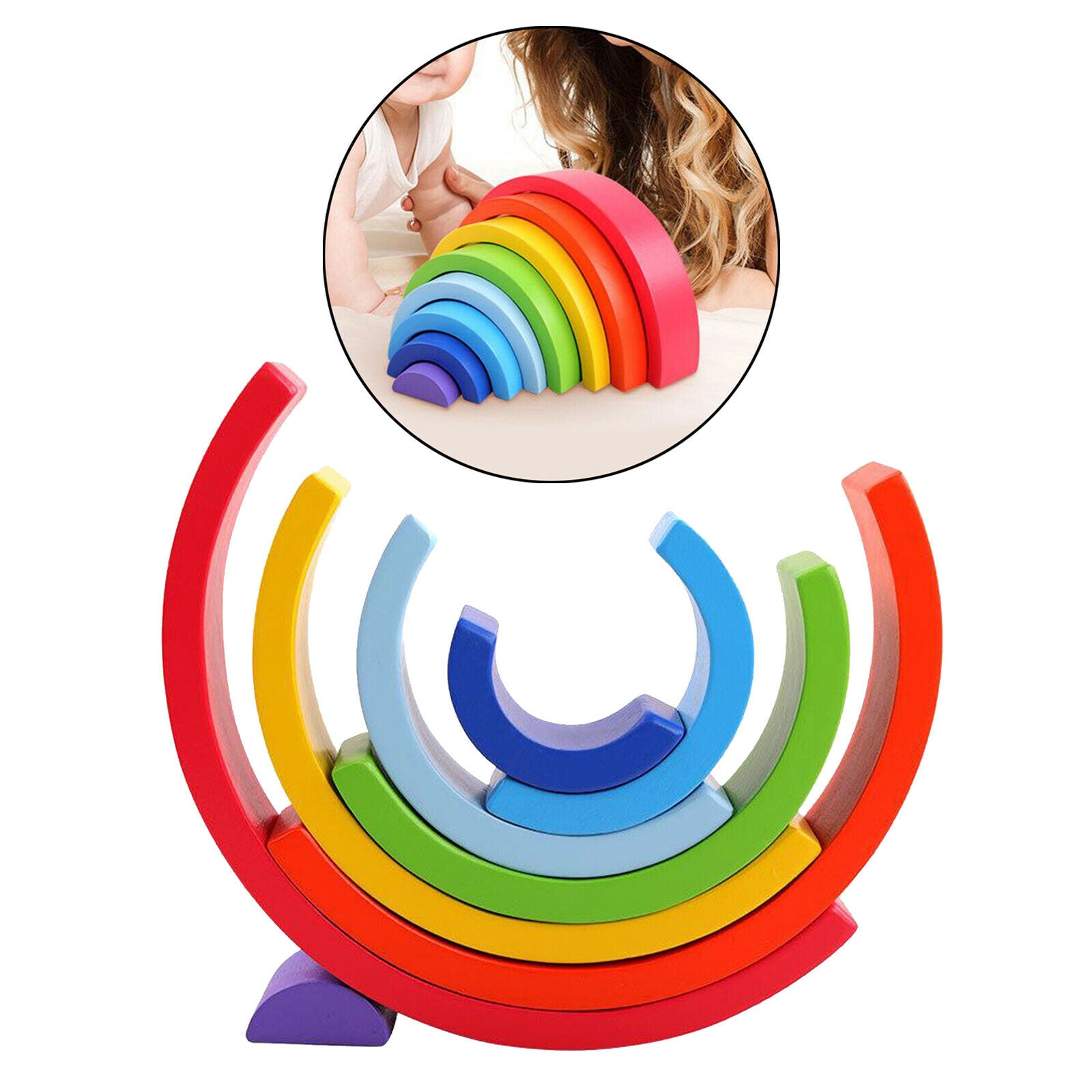 8pcs Rainbow Arched Building Stacking Blocks DIY Puzzle Handcrafted Toys Fun