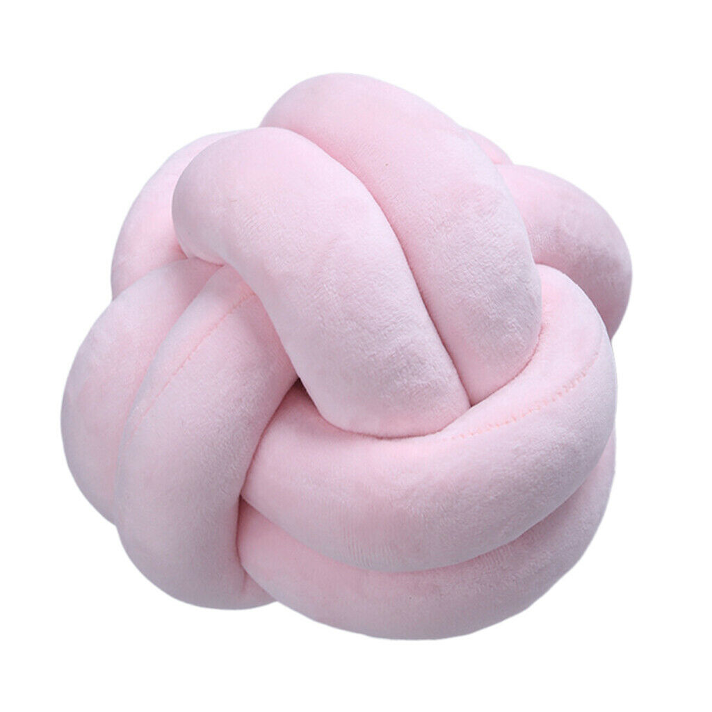 2x Knotted Pillow Hand-woven Plush Throw Cushion 18cm for Living Room Sofa